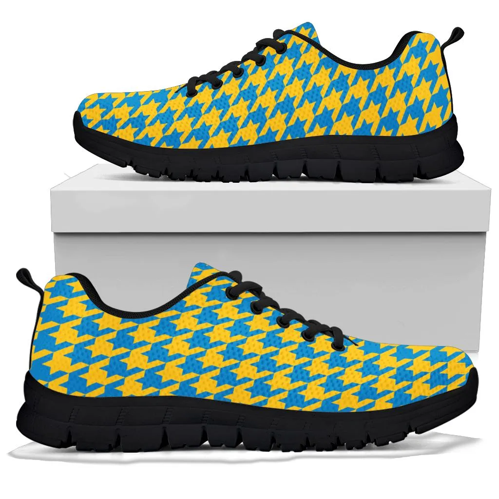 Mesh Sneakers_Royal-Blue on Gold_L_HT Pattern