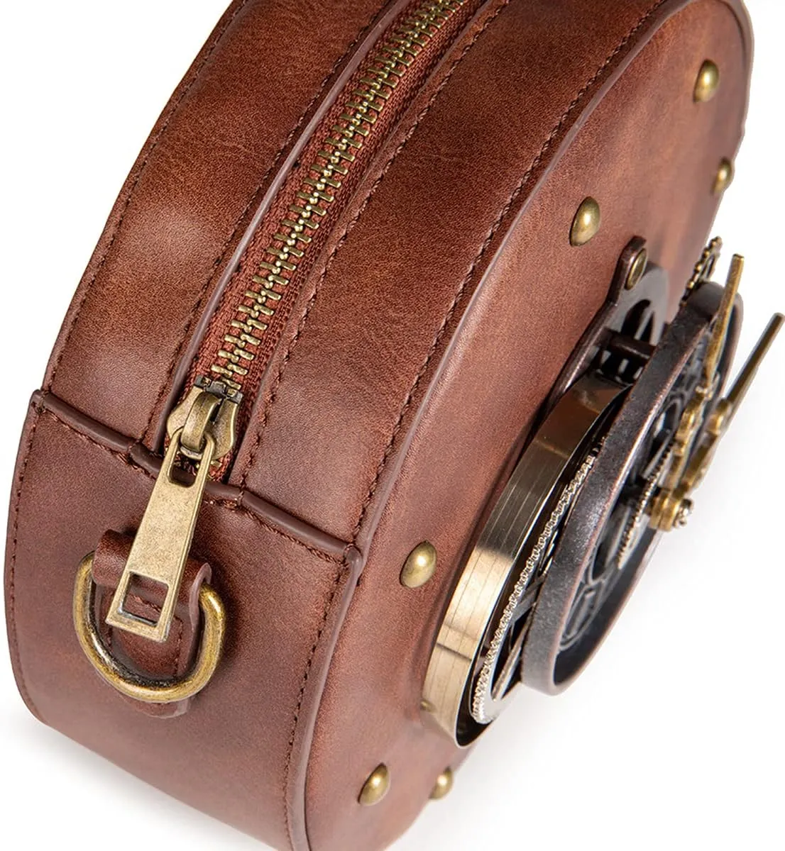 Messenger Bag Leather Retro Briefcase Steampunk Crossbody Shoulder Purse Satchel for Women Lolita Gothic Costume Accessory