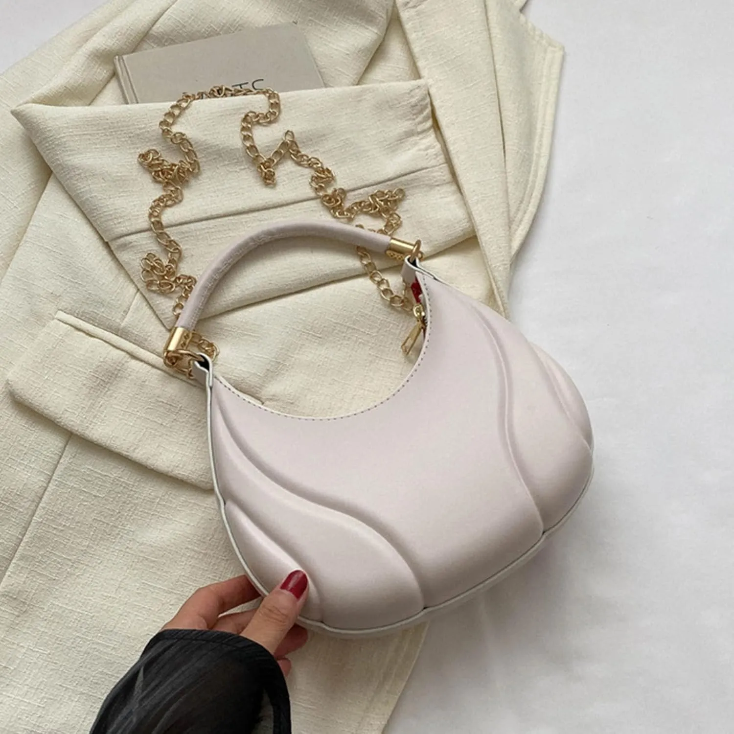 Mini Clutch Purse with Zipper Closure Women Shoulder Bag Fashion New Pattern Solid Color Retro Practical Large