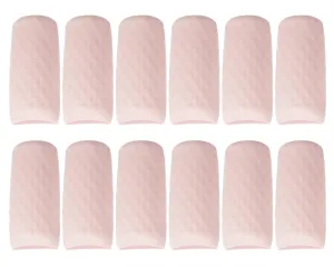 Mini Skater 12pcs Silicone Travel Bottle Cover Reusable Elastic Sleeve Fit Standard Toiletry Container Stretching Bottle Lid Cap for Luggage Bag Suitcase Prevent Leakage Solution (Light Pink)