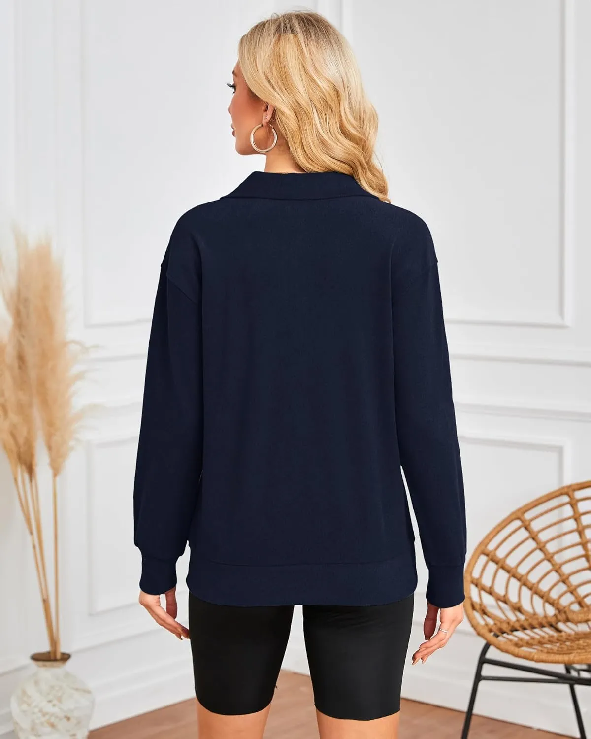 MISFAY Womens Half Zip Oversized Sweatshirts 2025 Casual Long Sleeve Hoodies Quarter Zip Up Pullover Fall Outfits with Pocket