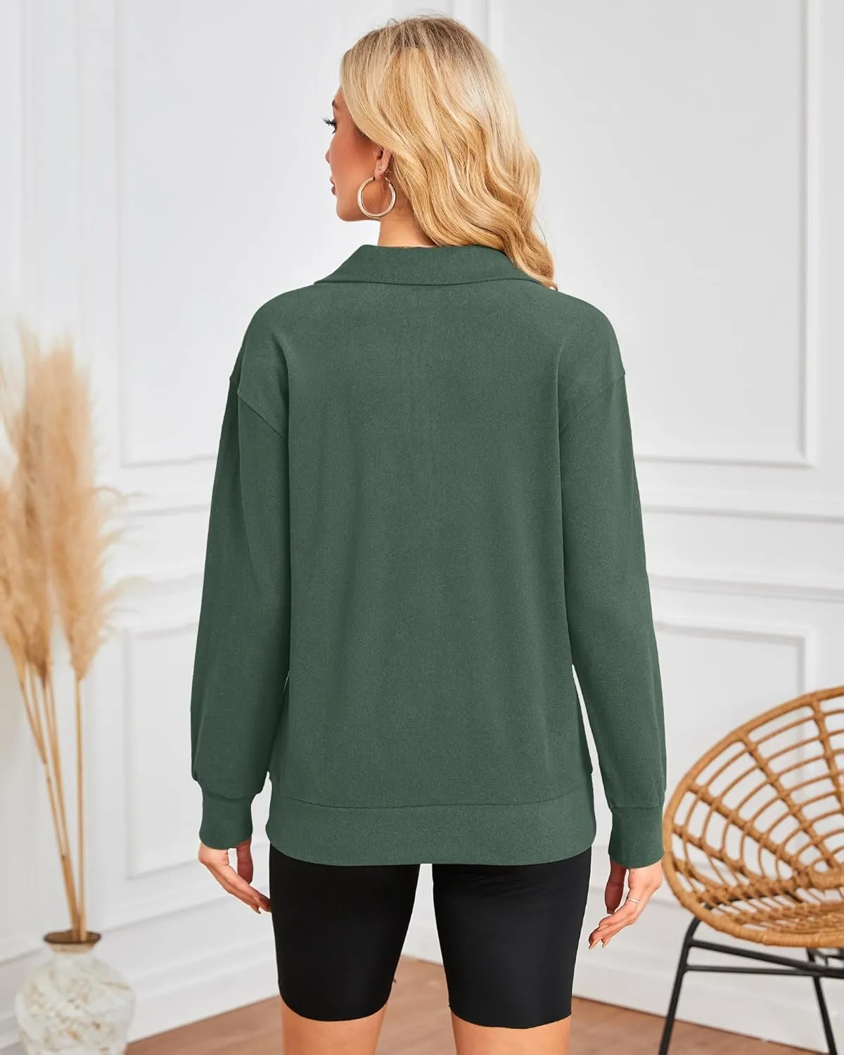 MISFAY Womens Half Zip Oversized Sweatshirts 2025 Casual Long Sleeve Hoodies Quarter Zip Up Pullover Fall Outfits with Pocket