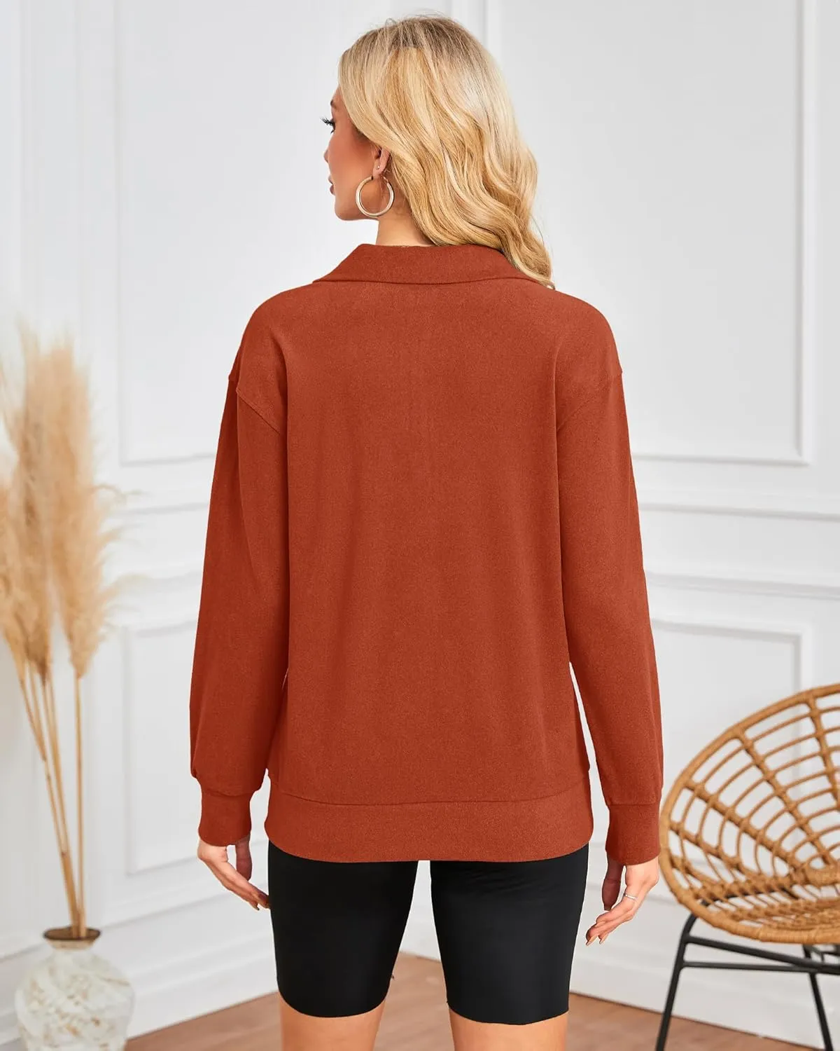 MISFAY Womens Half Zip Oversized Sweatshirts 2025 Casual Long Sleeve Hoodies Quarter Zip Up Pullover Fall Outfits with Pocket