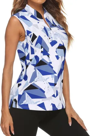 Misyula Womens Golf Shirts 1/4 Zip Sun Protection Quick Dry Tennis Running Athletic Workout Tops