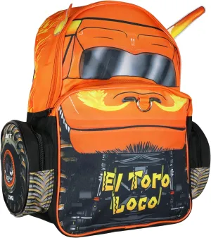 Monster Jam Backpack El Toro Loco 3D Bull Horns Monster Truck Kids School Book Bag with Laptop Tech Sleeve