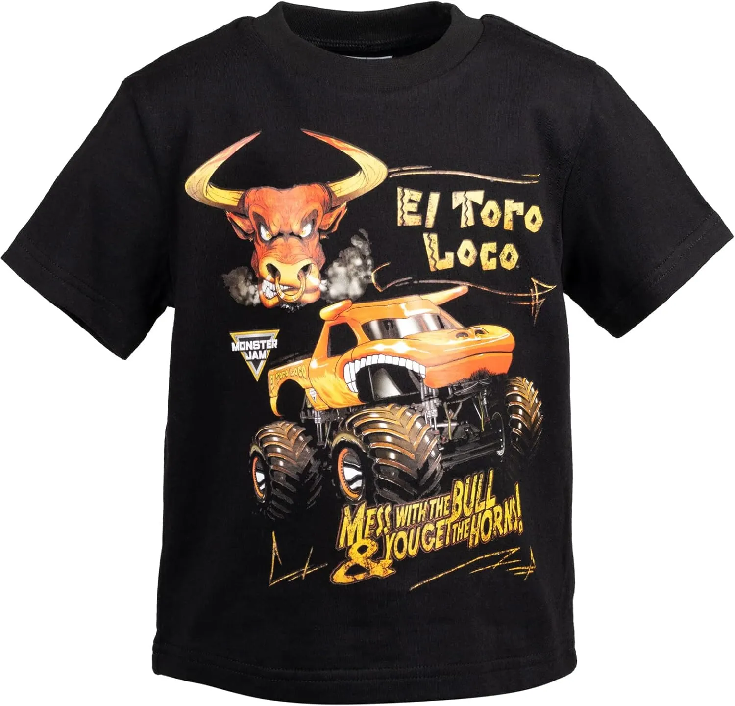 Monster Jam T-Shirt and Mesh Shorts Outfit Set Toddler to Big Kid Grave Digger El Toro Loco Megalodon