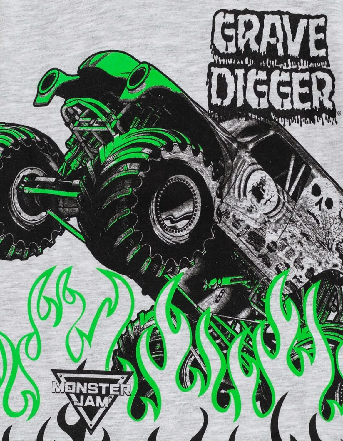 Monster Jam T-Shirt and Shorts Outfit Set Toddler to Big Kid Grave Digger