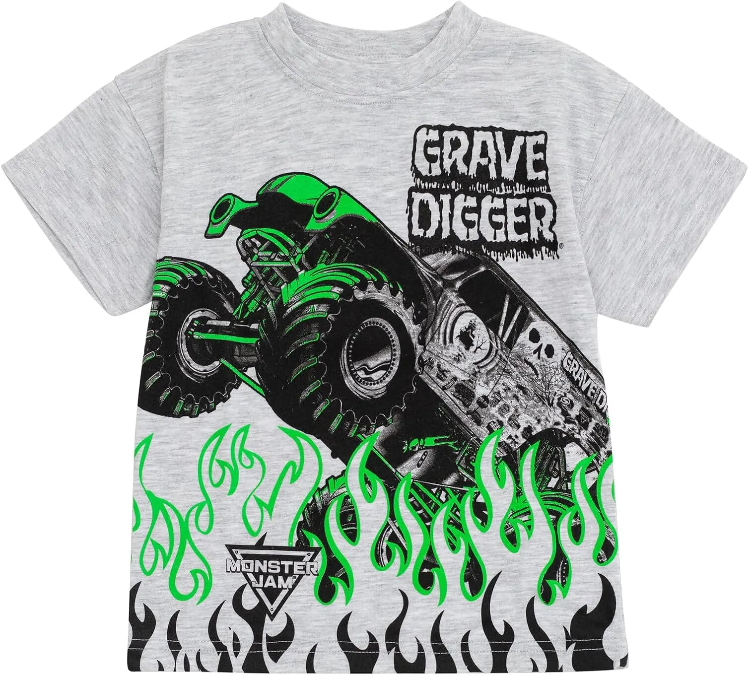Monster Jam T-Shirt and Shorts Outfit Set Toddler to Big Kid Grave Digger