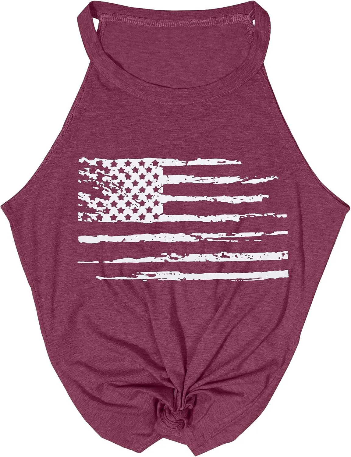 MOUSYA American Flag Halter Tank Tops for Women Patriotic 4th of July Shirts USA Stars Stripes Graphic Tees Tank Tops