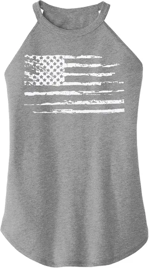 MOUSYA American Flag Halter Tank Tops for Women Patriotic 4th of July Shirts USA Stars Stripes Graphic Tees Tank Tops