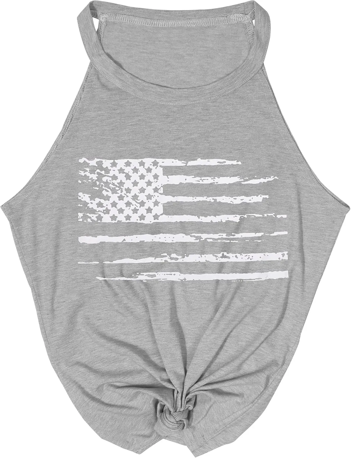 MOUSYA American Flag Halter Tank Tops for Women Patriotic 4th of July Shirts USA Stars Stripes Graphic Tees Tank Tops