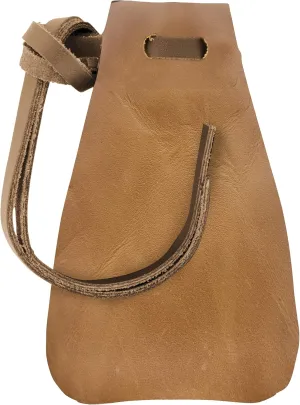 Nabob Leather Leather Drawstring Pouch, Coin Bag, Medicine Tobacco Pouch Medieval Reenactment Made in U.S.A Size 4.75" x 3"