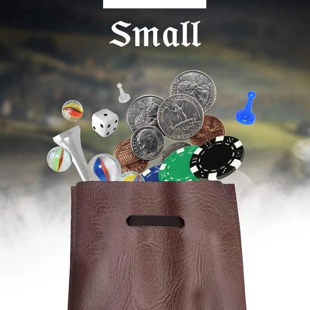 Nabob Leather Leather Drawstring Pouch, Coin Bag, Medicine Tobacco Pouch Medieval Reenactment Made in U.S.A Size 4.75" x 3"