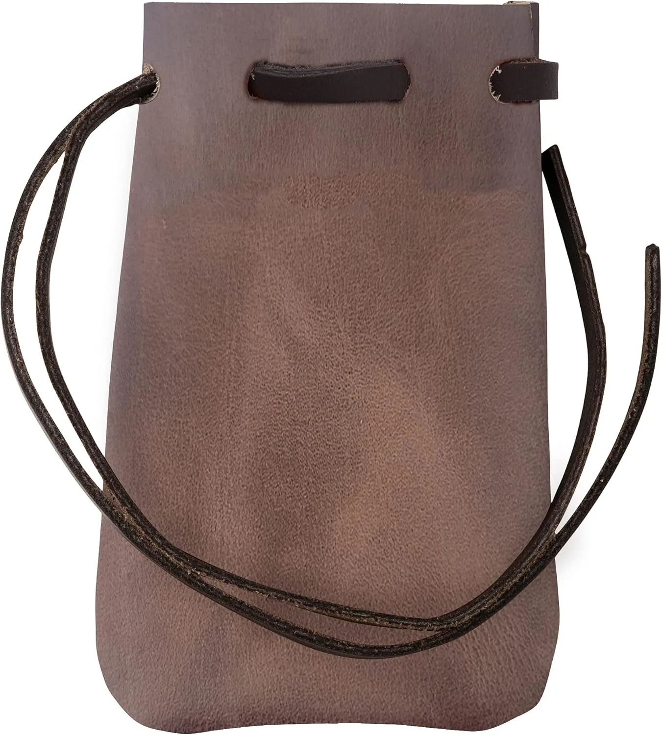 Nabob Leather Leather Drawstring Pouch, Coin Bag, Medicine Tobacco Pouch Medieval Reenactment Made in U.S.A Size 4.75" x 3"