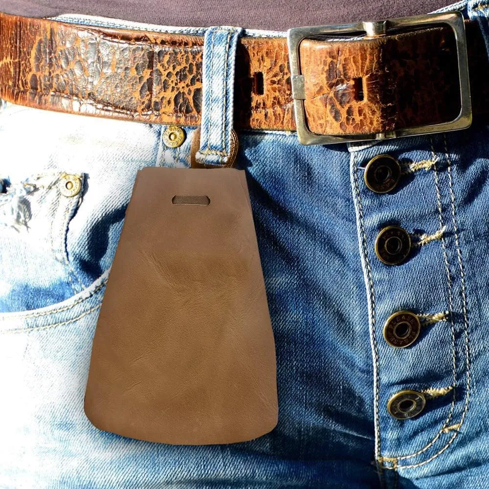 Nabob Leather Leather Drawstring Pouch, Coin Bag, Medicine Tobacco Pouch Medieval Reenactment Made in U.S.A Size 4.75" x 3"