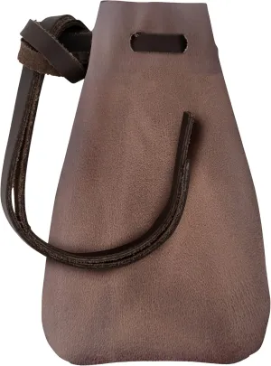 Nabob Leather Leather Drawstring Pouch, Coin Bag, Medicine Tobacco Pouch Medieval Reenactment Made in U.S.A Size 4.75" x 3"