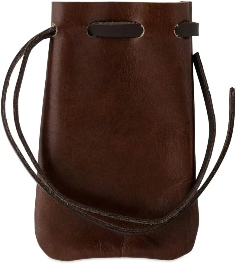 Nabob Leather Leather Drawstring Pouch, Coin Bag, Medicine Tobacco Pouch Medieval Reenactment Made in U.S.A
