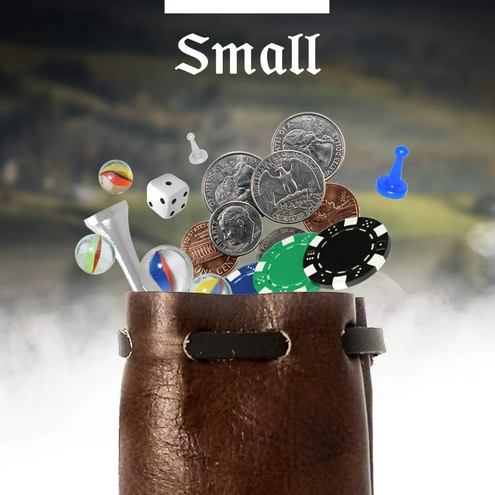 Nabob Leather Leather Drawstring Pouch, Coin Bag, Medicine Tobacco Pouch Medieval Reenactment Made in U.S.A