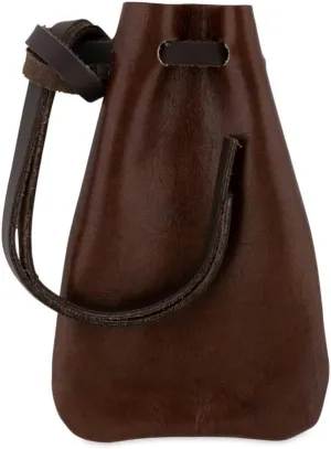Nabob Leather Leather Drawstring Pouch, Coin Bag, Medicine Tobacco Pouch Medieval Reenactment Made in U.S.A