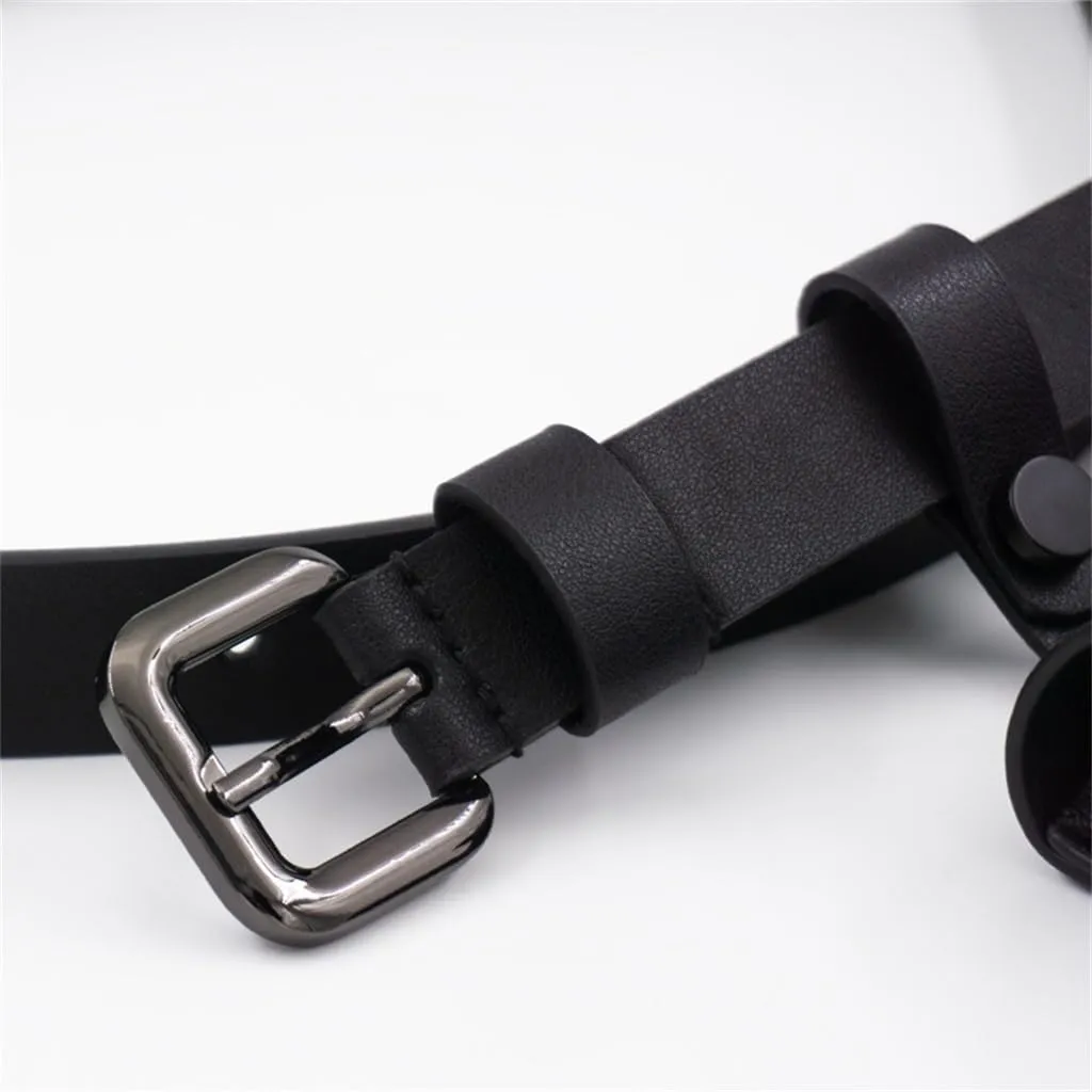 Needle Buckle Women's Waist Bag, Leather Strap, Decorative Dress, Thin Waistband, Bag Strap
