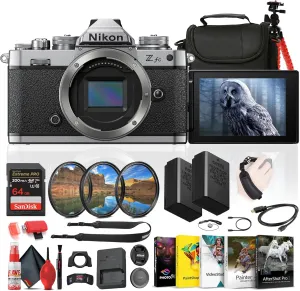 Nikon Z fc DX-Format Mirrorless Camera (1671)   EN-EL25 Battery   64GB Memory Card   Photo   Camera Bag   Flexible Tripod   Cleaning Kit   HDMI/Micro Cable   Hand Strap   More (Renewed)