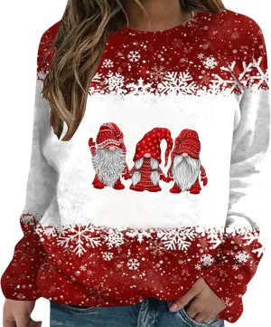 Oversized Hoodies For Women Long Sleeve Christmas Printed Sweatshirt Women'S Novelty Hoodiees Merry Sweatshirt Women