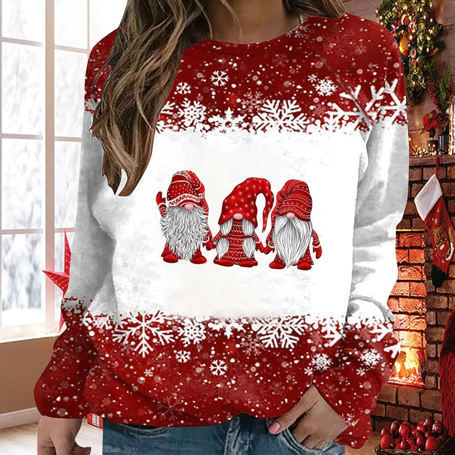 Oversized Hoodies For Women Long Sleeve Christmas Printed Sweatshirt Women'S Novelty Hoodiees Merry Sweatshirt Women