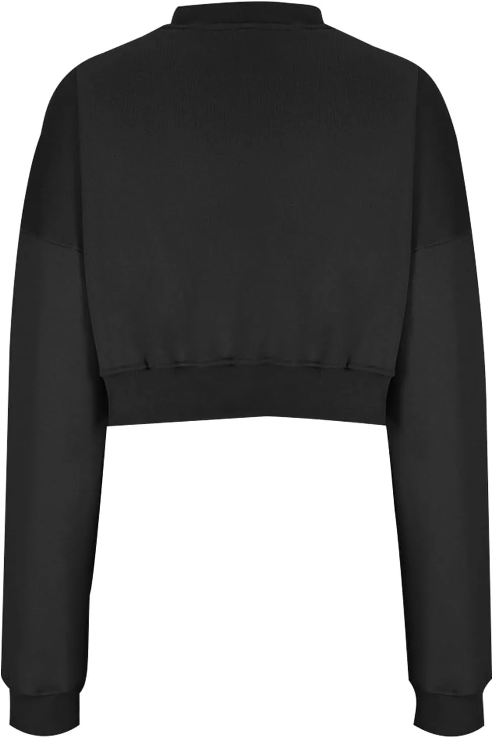 Oversized Sweatshirt Women Loose Fit v Neck Fleece Lined Cropped Shirts Drop Sleeve Solid Pullover Hoodies No Hood