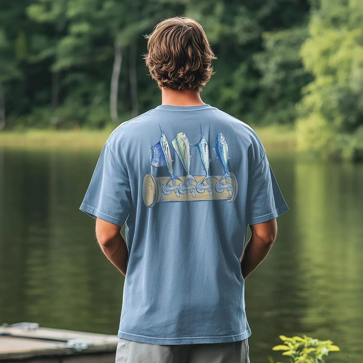 Palmyth Fishing Shirts for Men Short Sleeve T-Shirt UPF 50  Sun Protection UV Tee