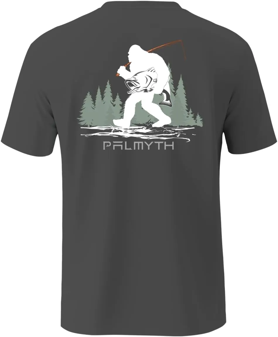 Palmyth Fishing Shirts for Men Short Sleeve T-Shirt UPF 50  Sun Protection UV Tee