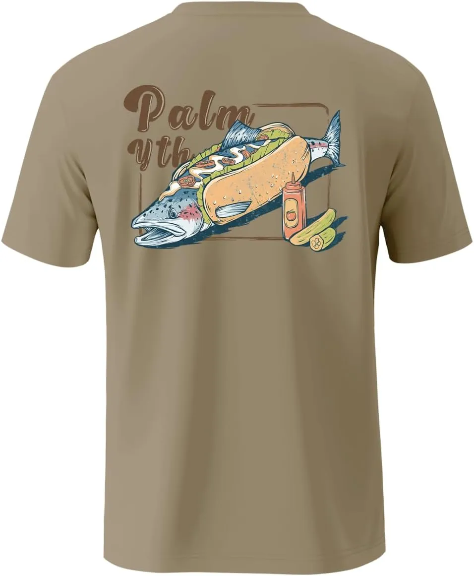 Palmyth Fishing Shirts for Men Short Sleeve T-Shirt UPF 50  Sun Protection UV Tee