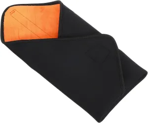 PATIKIL Camera Protective Wrap, 18"x18" Lens Wrap Cloth with Thick Protective Neoprene, Lens Pouch Bag with Hook and Loop for Lens, SLR, Black Orange