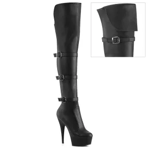 Pleaser Delight-3018-Black-Size 5-Clearance