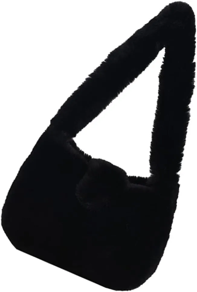Plush Single Shoulder Bag for Women Stylish Travel Pouch Versatile Winter Accessory for and Daily Use