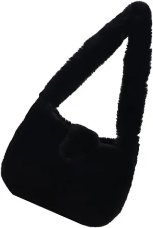 Plush Single Shoulder Bag for Women Stylish Travel Pouch Versatile Winter Accessory for and Daily Use
