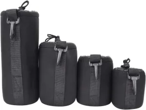 Pomya Camera Lens Storage , 4PCS S M L XL Flexible Protective Case Elastic Shock Absorption Lens Cover Travelling
