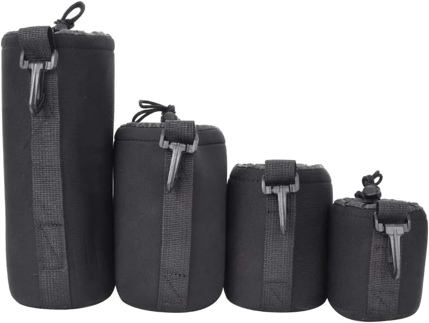 Pomya Camera Lens Storage , 4PCS S M L XL Flexible Protective Case Elastic Shock Absorption Lens Cover Travelling
