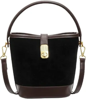 Retro Bucket Bags Casual Purses Crossbody Bag PU Shoulder Handbags Small Tote Vegan Leather with 2 Adjustable Straps