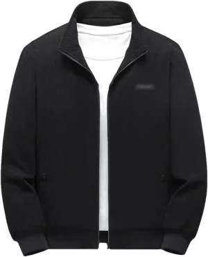 Rfmfkkg Men Stand Collar Corduroy Jacket Casual Warm Coats Jackets Lightweight Cotton Padded Jacket