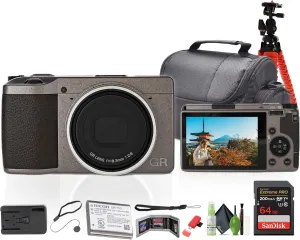 Ricoh GR III Diary Edition Compact Portable Digital Camera (01249)   64GB Memory Card   Camera Bag   Flexible Tripod   Cleaning Kit   Card Wallet   Card Reader   Lens Cap