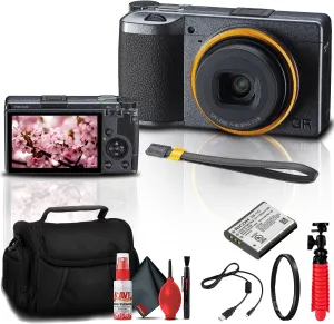 Ricoh GR III Street Edition Digital Camera Bundle with Camera Bag, Flexible Tabletop Tripod, and Lens Cleaning Kit