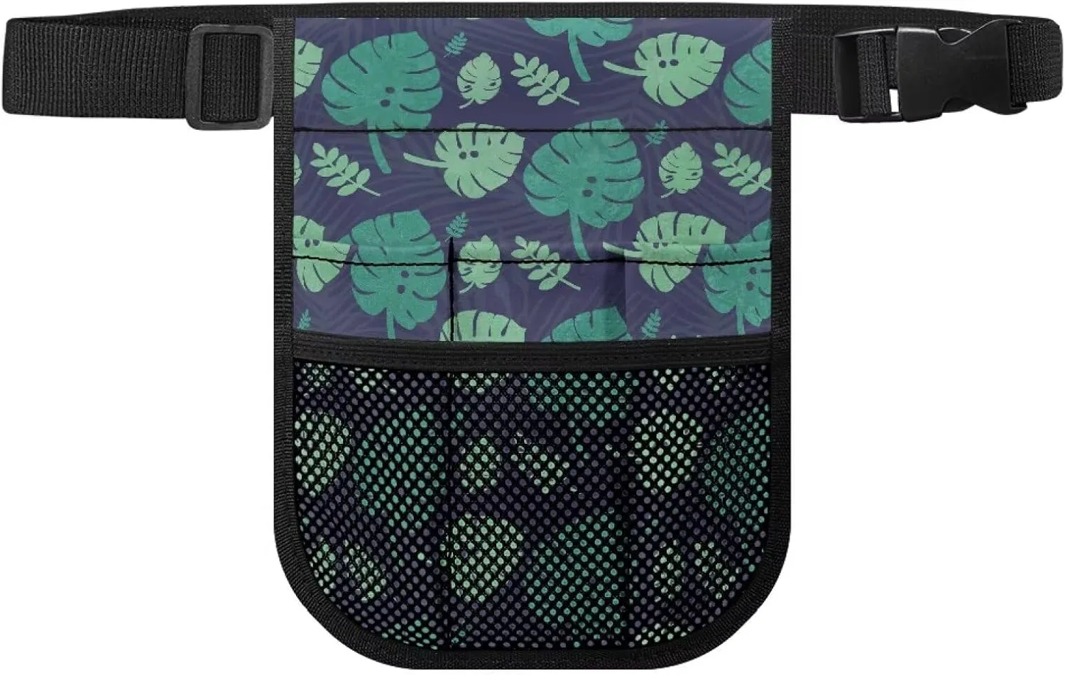 Rnyleeg Tropical Fanny Packs for Nurses Banana Leaf Practical Waist Bag Pouch Storage Bag with Multi-Compartment and Tape Holder for Work