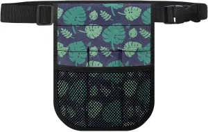 Rnyleeg Tropical Fanny Packs for Nurses Banana Leaf Practical Waist Bag Pouch Storage Bag with Multi-Compartment and Tape Holder for Work