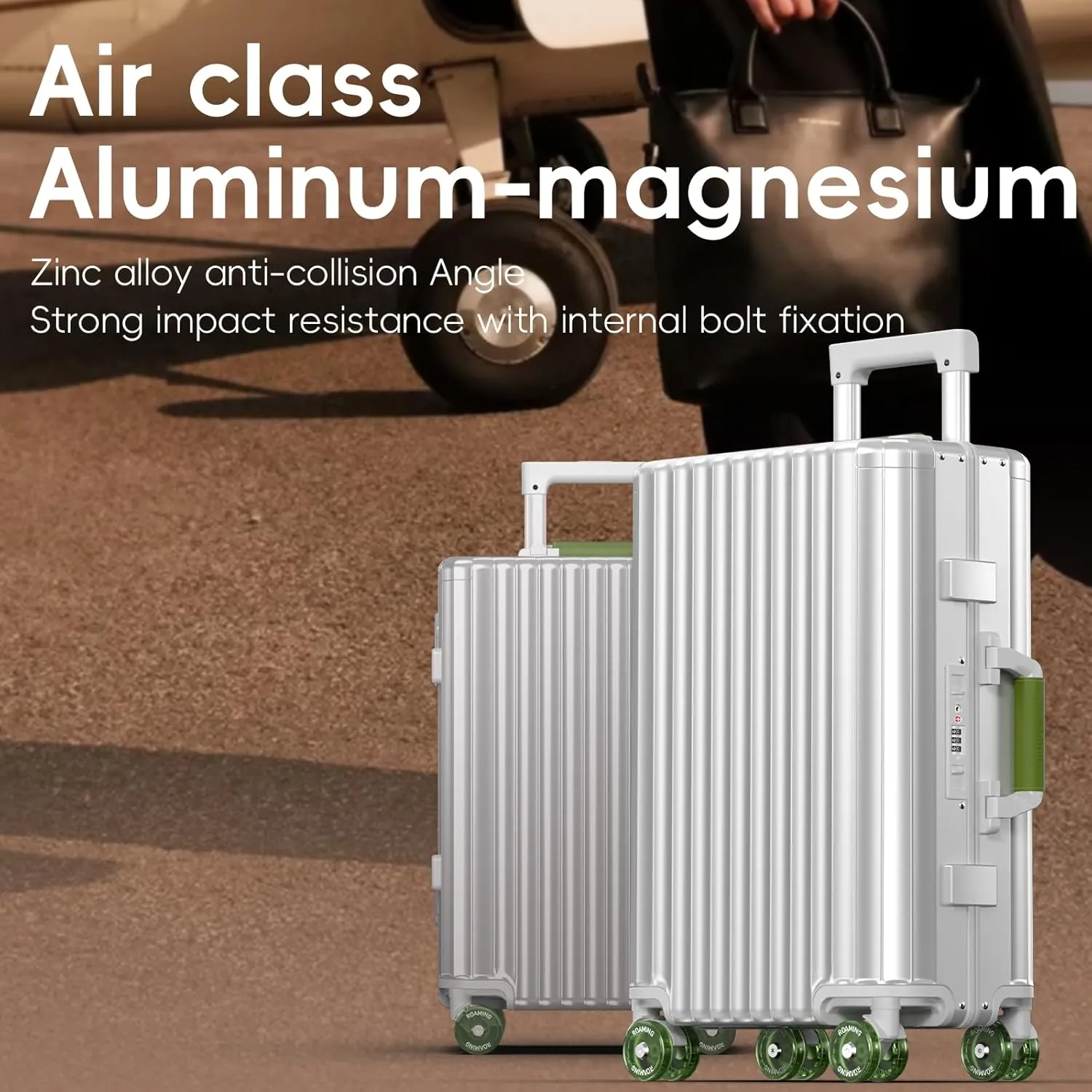 Roaming Carry on Luggage, 20 Inch Durable Aluminum Zipperless Luggage Airline Approved, Hardside Suitcase with TSA Lock USB Port and Spinner Wheels, Smart Organizational Pockets Maximize Packing Space