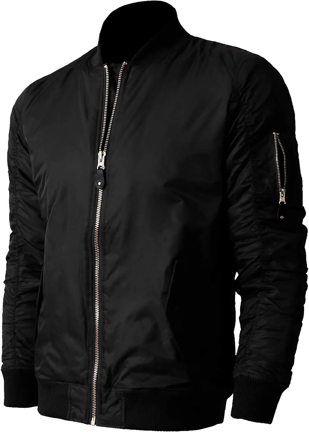 Shaka Wear Men's Flight Jackets  Casual MA-1 Bomber Coat Windbreaker Full Zip Fully Lined Regular and Bigs S~3XL