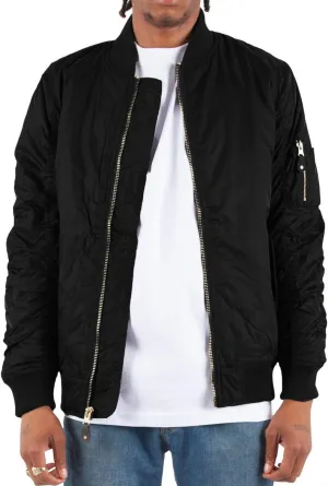 Shaka Wear Men's Flight Jackets  Casual MA-1 Bomber Coat Windbreaker Full Zip Fully Lined Regular and Bigs S~3XL