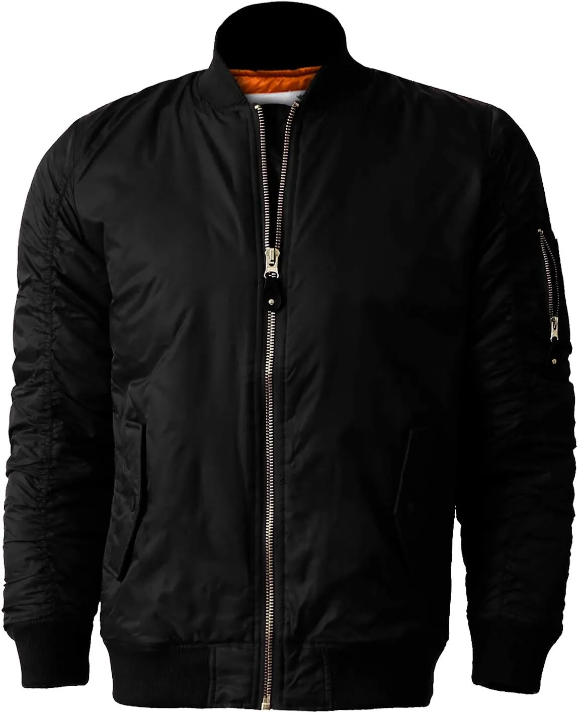 Shaka Wear Men's Flight Jackets  Casual MA-1 Bomber Coat Windbreaker Full Zip Fully Lined Regular and Bigs S~3XL