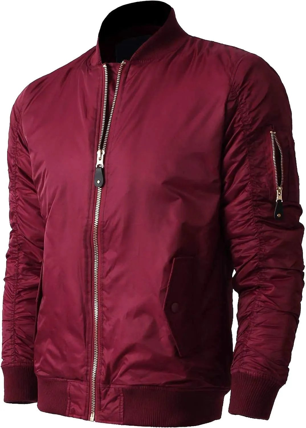 Shaka Wear Men's Flight Jackets  Casual MA-1 Bomber Coat Windbreaker Full Zip Fully Lined Regular and Bigs S~3XL