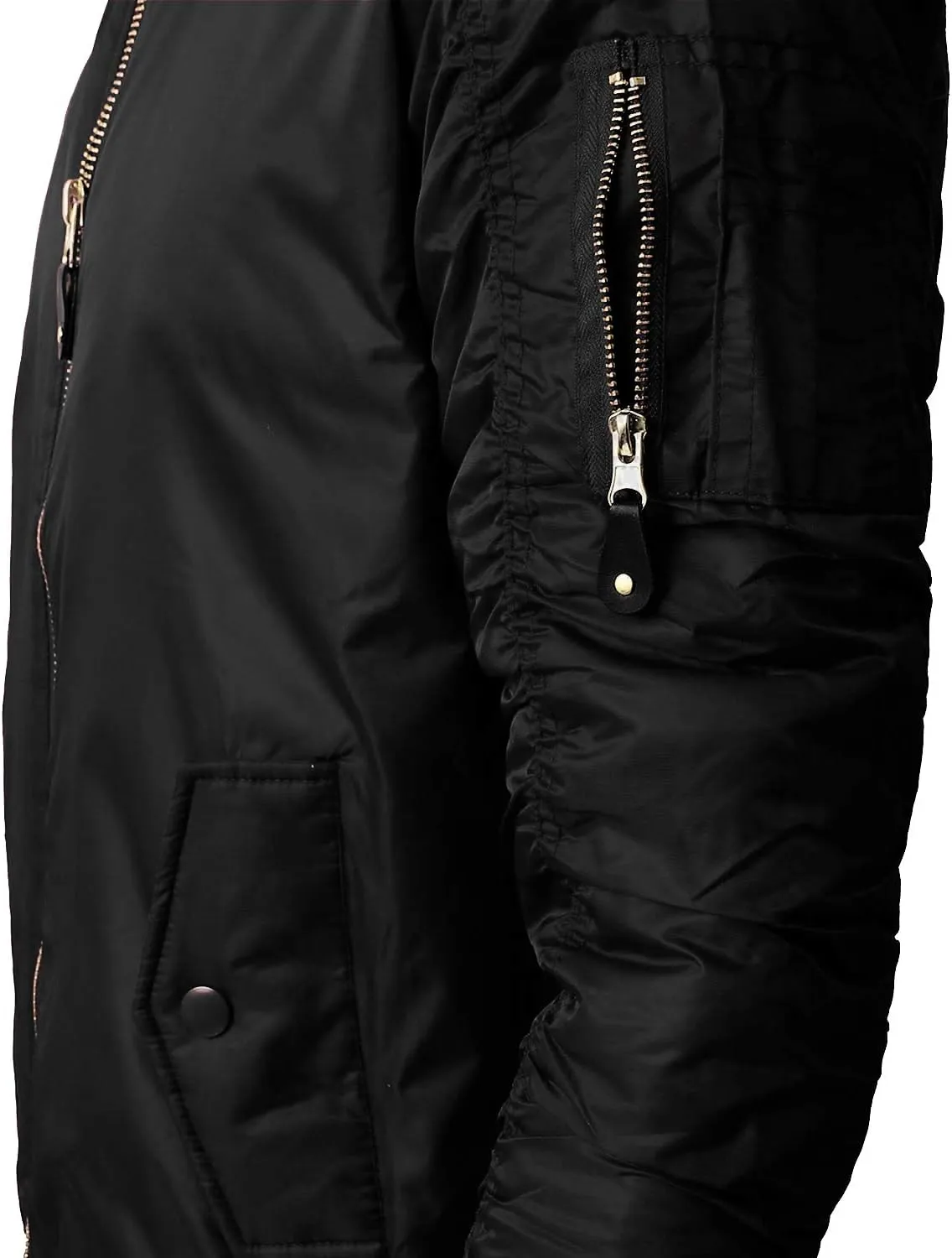 Shaka Wear Men's Flight Jackets  Casual MA-1 Bomber Coat Windbreaker Full Zip Fully Lined Regular and Bigs S~3XL