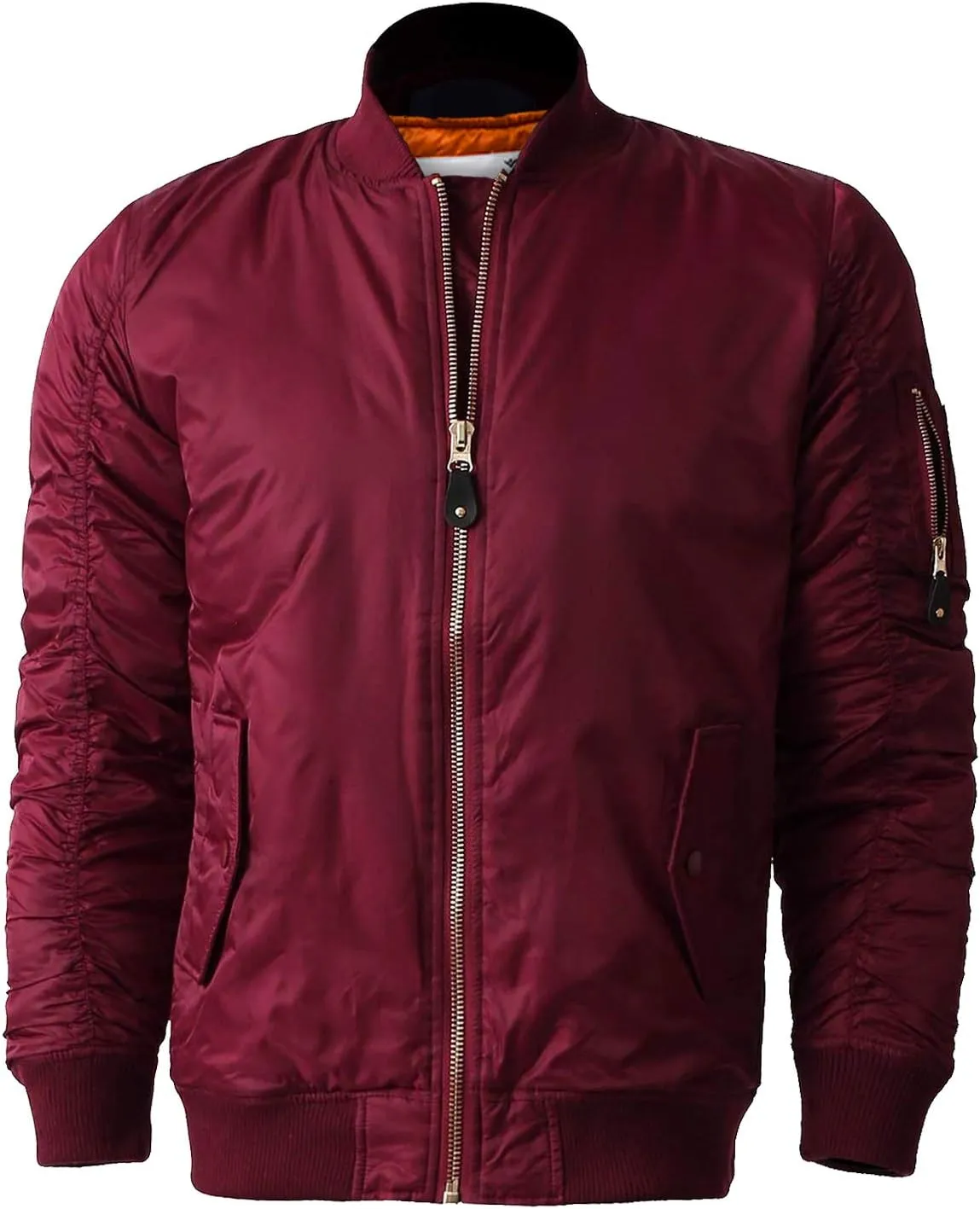 Shaka Wear Men's Flight Jackets  Casual MA-1 Bomber Coat Windbreaker Full Zip Fully Lined Regular and Bigs S~3XL